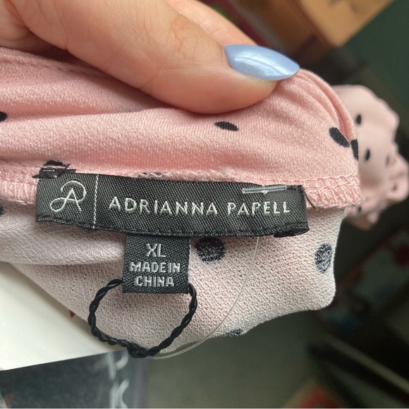 NWT Adrianna Papell Polka Dot Blouse - Picture 8 of 9